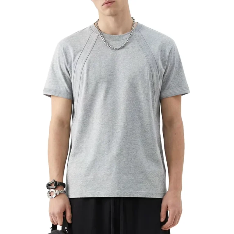 CHINEE-Summer-Patchwork-Solid-Color-Sports-Crew-Neck-T-Shirt-Mens-Short-Sleeve-Tee-Cotton-Casual-Custom-Manufacturer-T-Shirts-for-Men