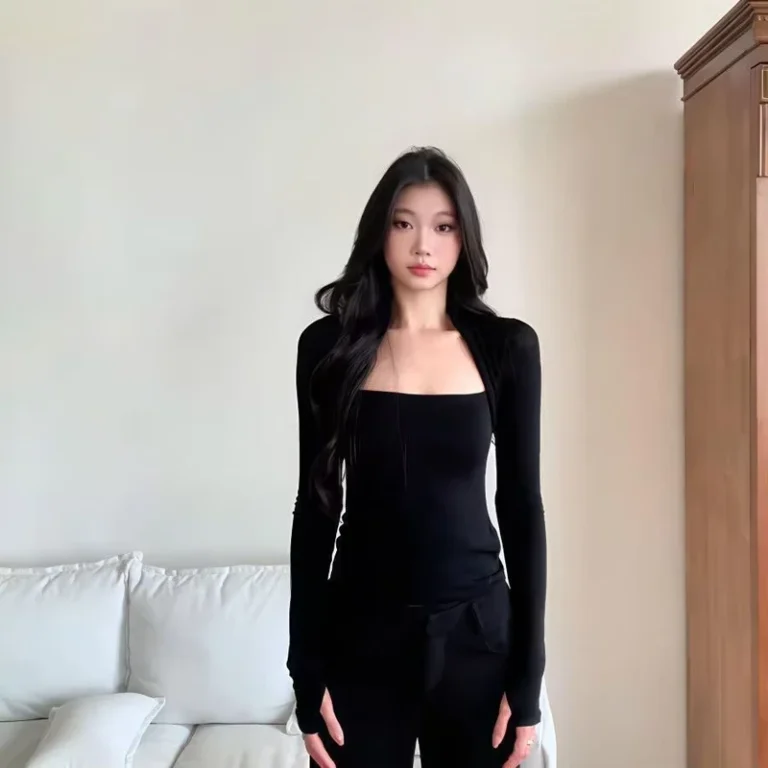 CHINEE-Super-Soft-Modal-Cotton-Korean-Style-Square-Collar-Long-Sleeve-T-Shirt-for-Women-Autumn-Slim-Fit-Base-Layer-Top