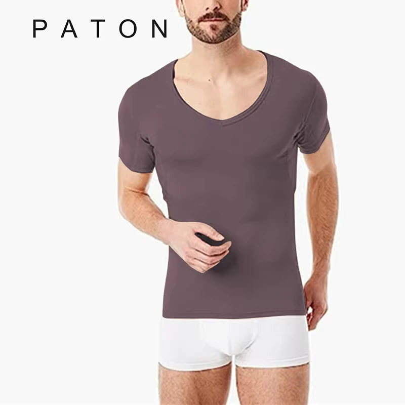 CHINEE-Sweatproof-Undershirt-for-Men-Elastic-Breathable-T-Shirt-Deep-V-Neck-T-Shirts-for-Men