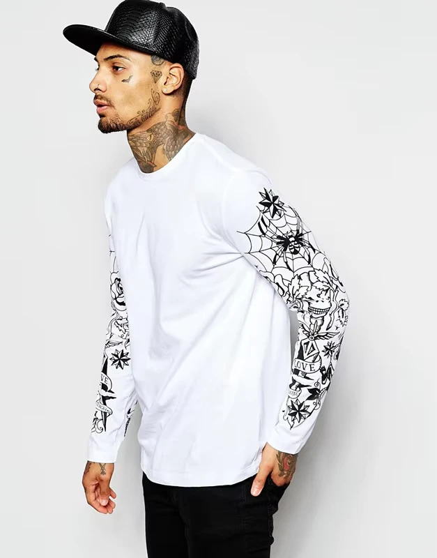 CHINEE-Tattoo-Printed-Long-Sleeve-T-shirts