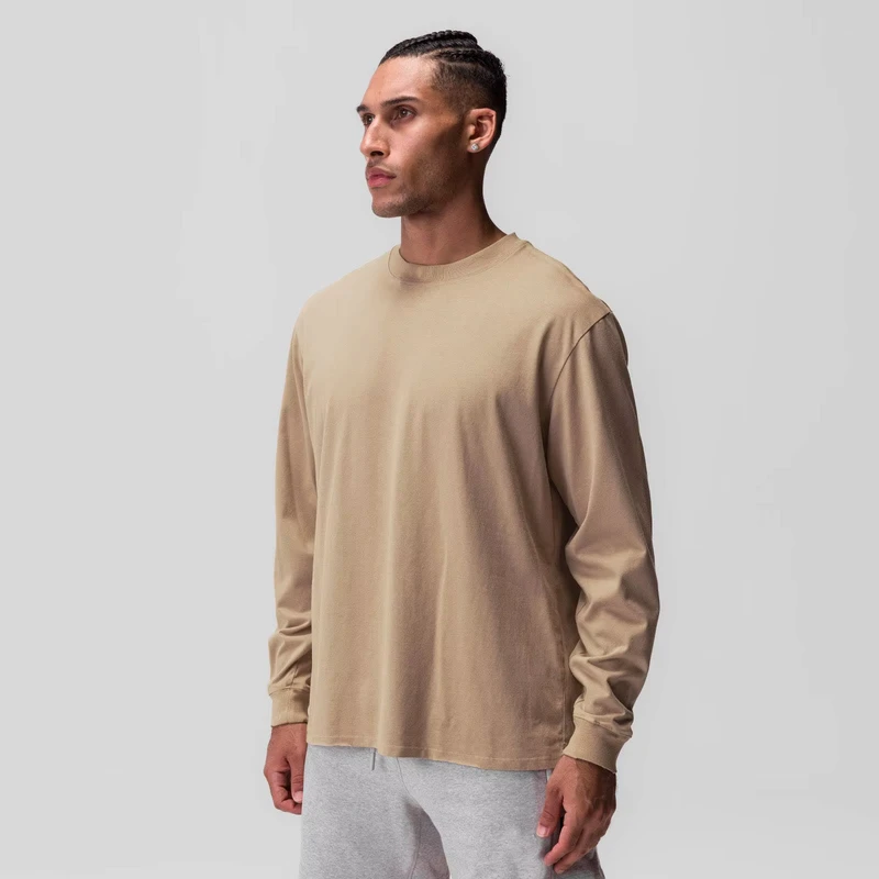 CHINEE-Top-Plain-Multiple-Colors-Long-Sleeve-Sporty-Knitted-Fitness-Cotton-Oversized-t-Shirt-Custom-Printing-Mens-Gym-T-Shirt