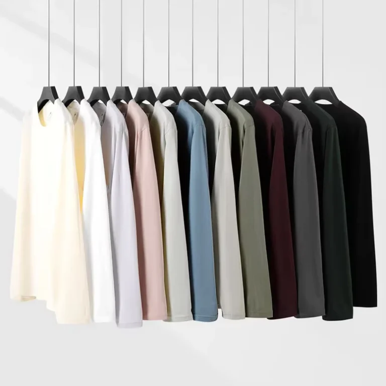 CHINEE-Top-Quality-230gsm-Long-Sleeve-Causal-Custom-T-shirt-Light-Weight-Cotton-Tee-Daily-Use-Long-Sleeve-T-shirt-for-Unisex