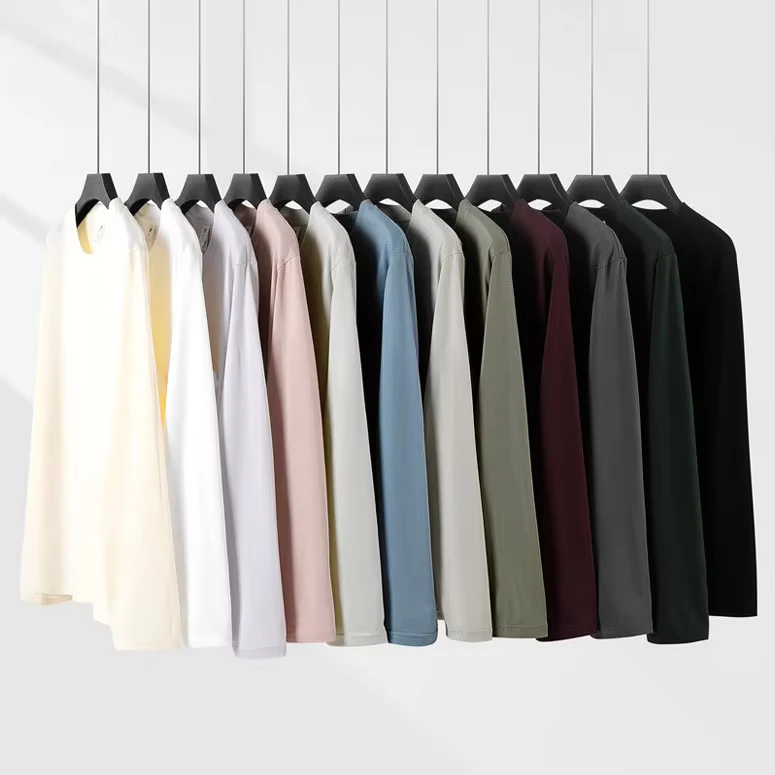 CHINEE-Top-Quality-230gsm-Long-Sleeve-Causal-Custom-T-shirt-Light-Weight-Cotton-Tee-Daily-Use-Long-Sleeve-T-shirt-for-Unisex