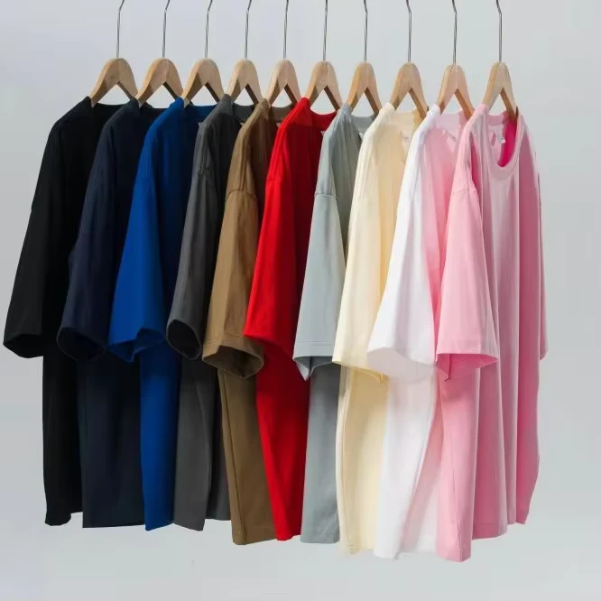 CHINEE-Trendy-Unisex-T-Shirt-260gsm-Heavyweight-T-Shirt-Customizable-Fashion-Short-Sleeve-Round-Neck-Solid-Color-T-Shirt