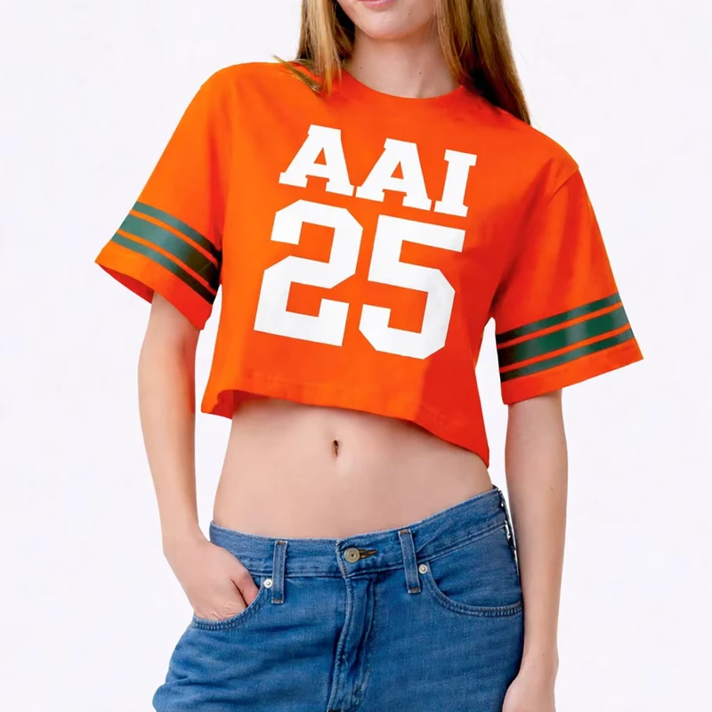 CHINEE-Trendy-Women-Cropped-Cotton-Jersey-T-Shirt-Short-Sleeve-Contrast-Stripe-Custom-Team-Top-Bulk-Private-Label-Manufacturer-USA