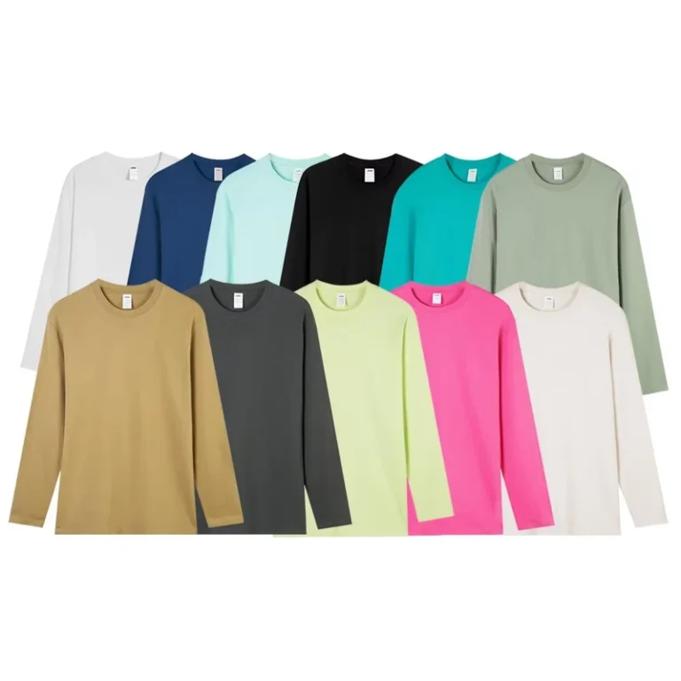 CHINEE-Unisex-230gsm-Breathable-Long-Sleeve-Cotton-T-Shirt-Essentials-Plain-Silk-for-Printing-Plus-Size-Design-Blank