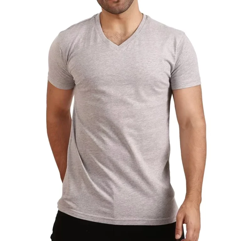 CHINEE-Unisex-Custom-Mens-V-Neck-T-Shirt-Slim-Fit-Short-Sleeve-Cotton-Blend-Casual-Tee-Premium-Quality-Plain-Blank-Apparel