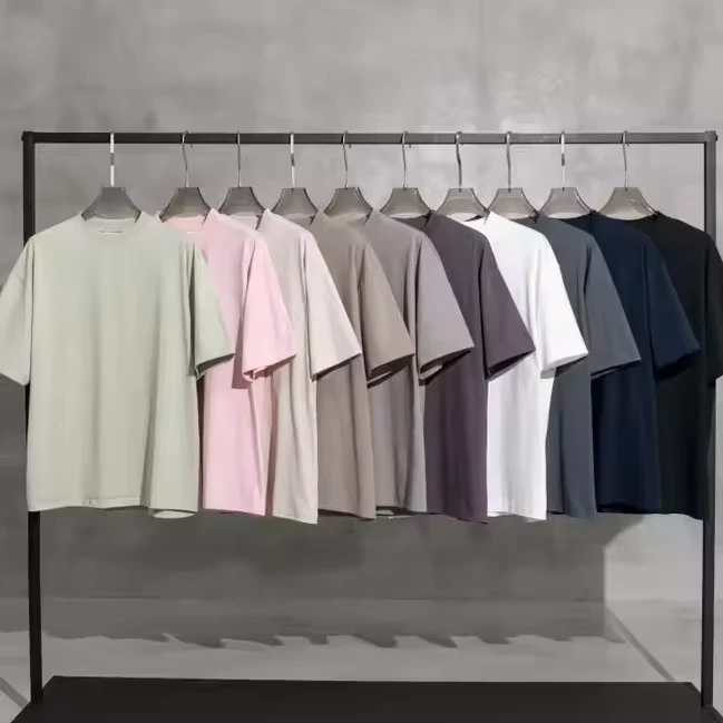 CHINEE-Unisex-Heavyweight-Crew-Neck-Mens-T-Shirts-220gsm-Polyester-Cotton-Plus-Sizes-Quick-Dry-Breathable-Low-MOQ-10-Pcs
