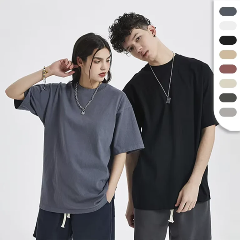 CHINEE-Unisex-Summer-Fashion-T-Shirt-310-GSM-Knitted-Cotton-With-Custom-Printing-Logo-Drop-Shoulder-O-Neck-T-shirts