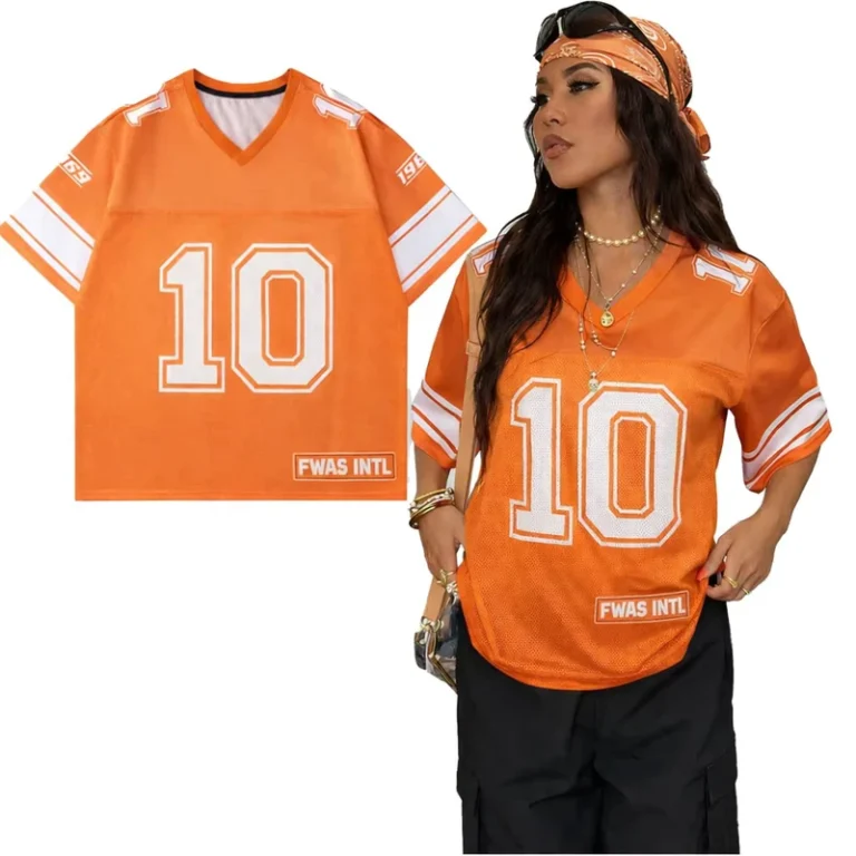 CHINEE-Unisex-Trendy-Custom-Orange-White-Jersey-Sublimation-Tops-Unisex-Quick-Dry-Mesh-Y2K-Fashion-T-Shirts-American-Football-Jersey