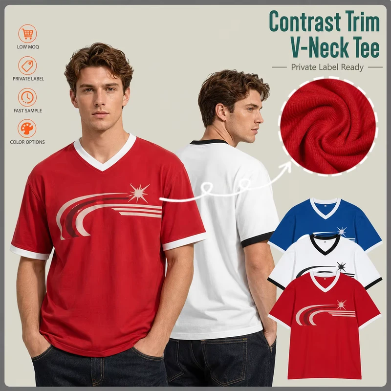 CHINEE-V-Neck-Boxy-Cropped-T-shirt-Heavy-Cotton-Vintage-Wash-Graphic-Tee-Streetwear-Custom-Logo-High-Quality-Men-T-Shirt