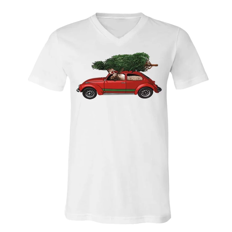 CHINEE-V-Neck-Casual-Unisex-T-Shirts-Breathable-Eco-Friendly-Customizable