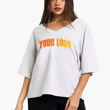 CHINEE-V-Neck-Style-Women-T-Shirts-100-Cotton-Summer-Style-T-Shirts-Custom-Logo-Street-Wear-Fashion-Oversize-T-shirts-In-LOW-Price