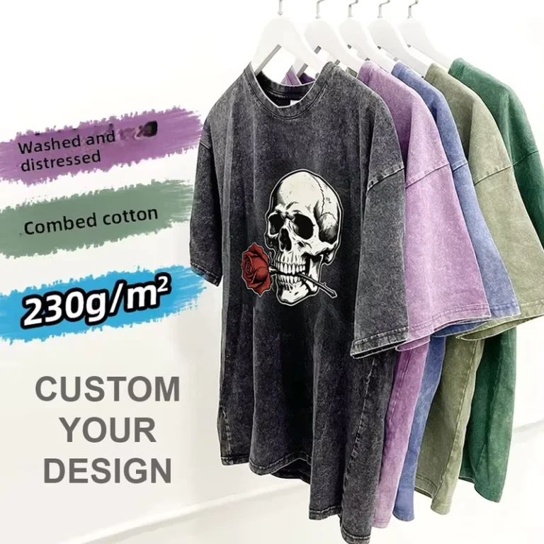 CHINEE-Vintage-Acid-Washed-T-Shirt-Custom-Logo-Distressed-Heavyweight-100-Cotton-Mens-Oversized-Blank-Streetwear-Tee-Retro-O-Neck