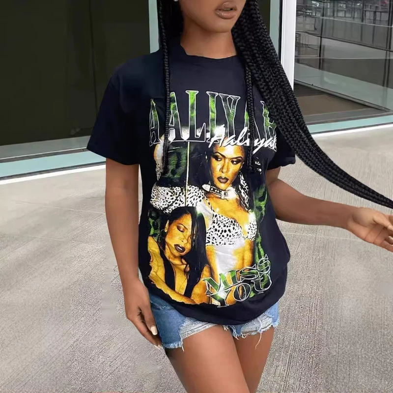 CHINEE-Vintage-Harajuku-Shirts-Camiseta-Estampada-Moda-Mujer-Haut-Imprime-Mode-Femme-Bedrucktes-Damenmode-Retro-Graphic-Printed-T-shirt