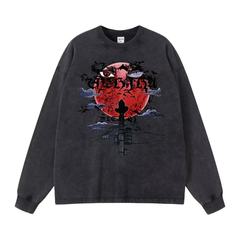 CHINEE-Vintage-Wash-Long-Sleeve-T-Shirt-Dark-Red-Crescent-Printed-Washed-Cotton-Long-Sleeve-T-Shirt