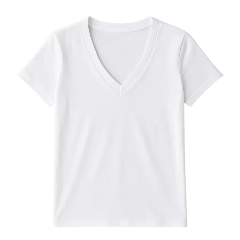 CHINEE-Women-White-Deep-V-Neck-T-Shirt-100-Organic-Cotton-Pre-Shrunk-GOTS-Certified-Soft-Breathable-Classic-Fit-Tee