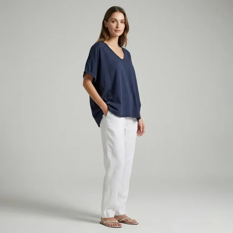 CHINEE-Womens-Breathable-100-Cotton-V-Neck-Short-Sleeve-T-Shirt