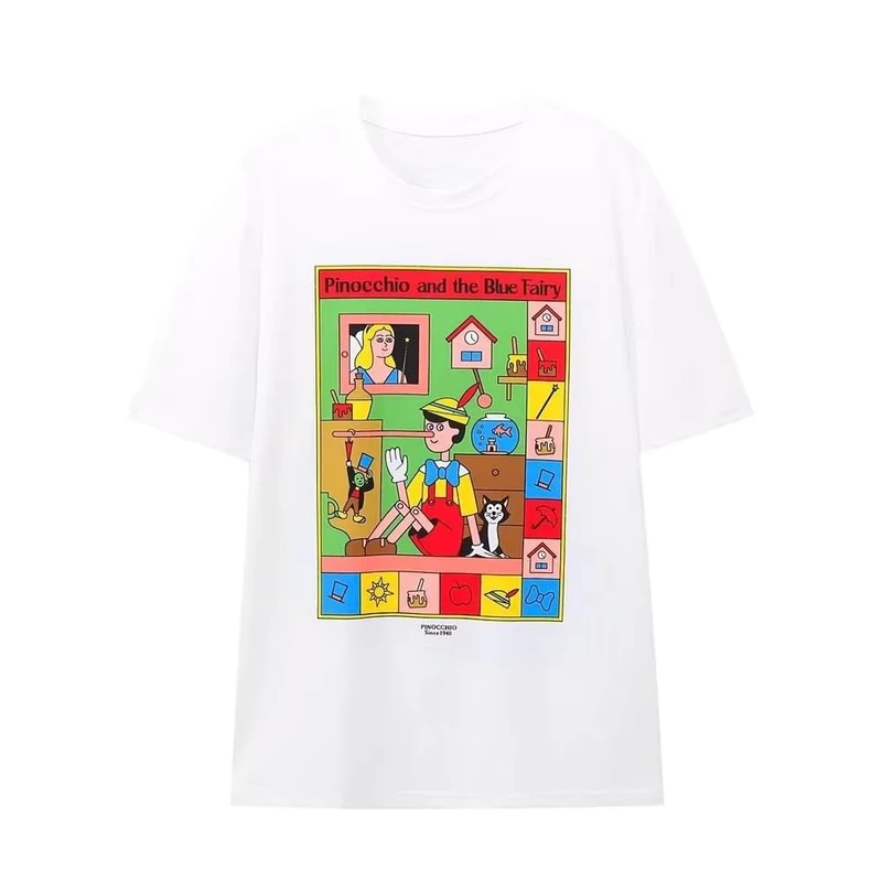 CHINEE-Womens-Casual-Graphic-Print-Tee-Breathable-Cotton-Oversized-Fashion-Street-Style-T-Shirt
