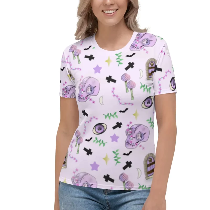 CHINEE-Womens-Casual-Short-Sleeve-Canvas-T-Shirts-New-Fashion-Colorful-100-Polyester-Adults-Custom-Sublimation-Printing-Slim-Fit