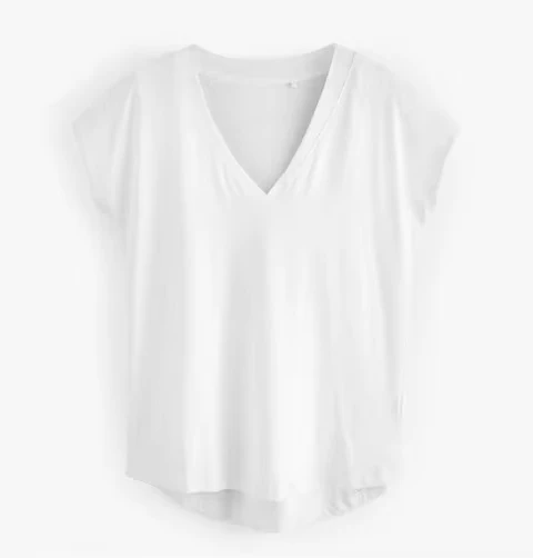 CHINEE-Womens-Casual-Short-Sleeve-V-Neck-T-Shirt-with-100-Cotton-Knitted-Fabric-Eco-Friendly-Breathable-Summer-Daily-Wear