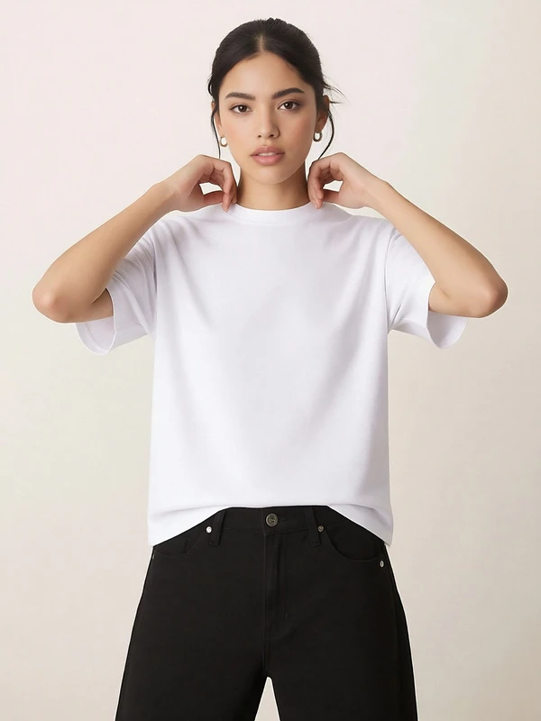 CHINEE-Womens-Cotton-O-Neck-T-Shirt-Plus-Size-Casual-Summer-Fashion-Solid-Color-Soft-Basic-Female-Tops-Simple-Design