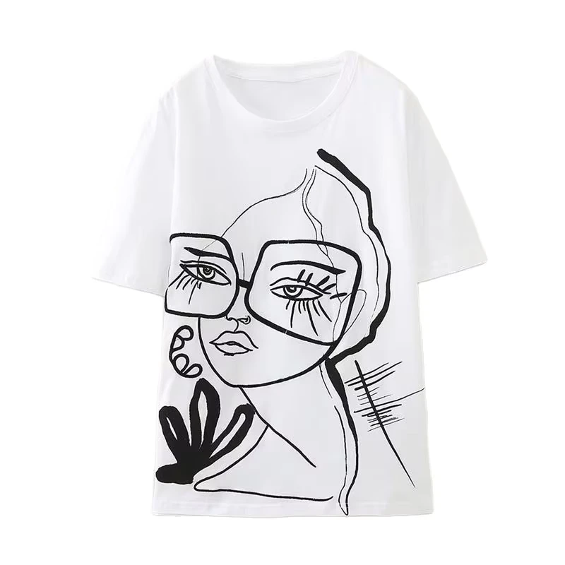 CHINEE-Womens-Cotton-T-Shirts-Manufacturer-Stylish-Oversized-Boxy-Fit-Silk-Screen-Printed-Embroidery-for-Fashion-Collections