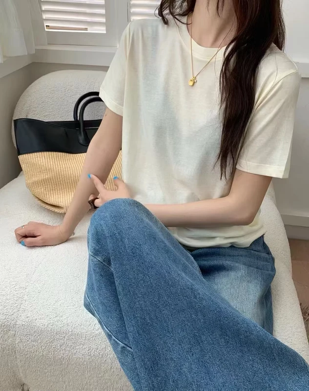 CHINEE-Womens-CottonPolyester-Crew-Neck-T-Shirt-Casual-Fashion-3D-Print-Solid-Logo-Decoration-Short-Sleeved-Knitted-Bottom-Size-XL