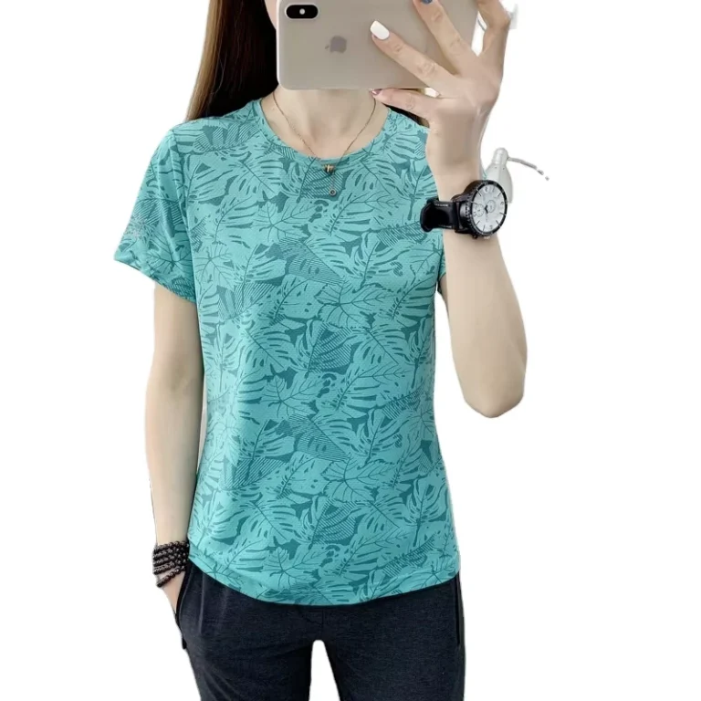 CHINEE-Womens-Crew-Neck-T-Shirt-Quick-drying-Short-sleeved-Slim-Fit-Summer-Casual-Breathable-UV-Protection-Sports-Running