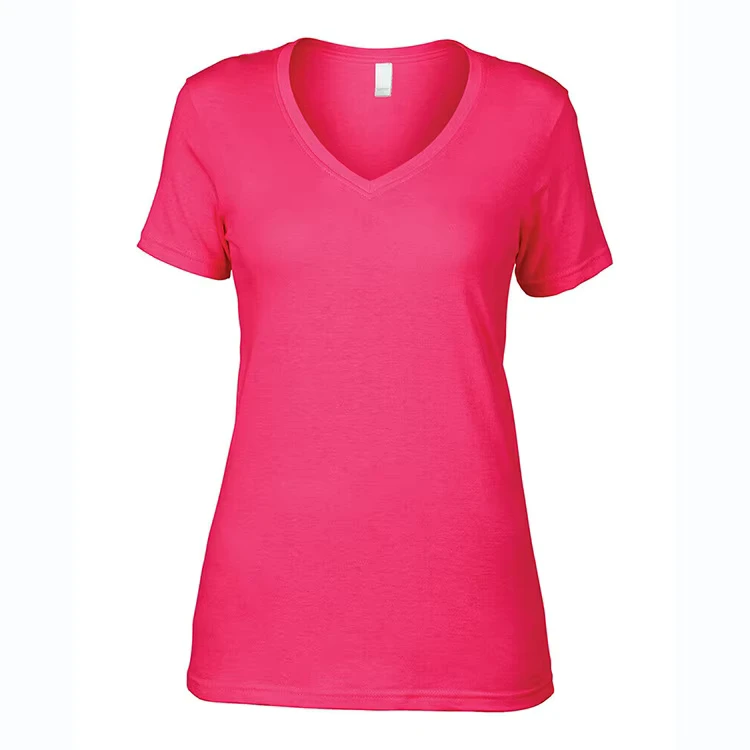 CHINEE-Womens-Deep-V-Neck-Plain-No-Brand-T-Shirts-Ladies-High-Quality-100-Cotton-Tshirts-for-Printing-in-Women
