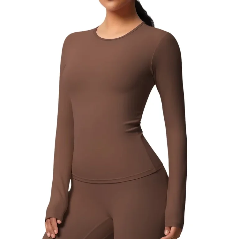 CHINEE-Womens-Double-Sided-Brushed-Pure-Color-Training-Sports-Long-Sleeves-T-Shirt-Fitness-Yoga-Running-Top-Plus-Size