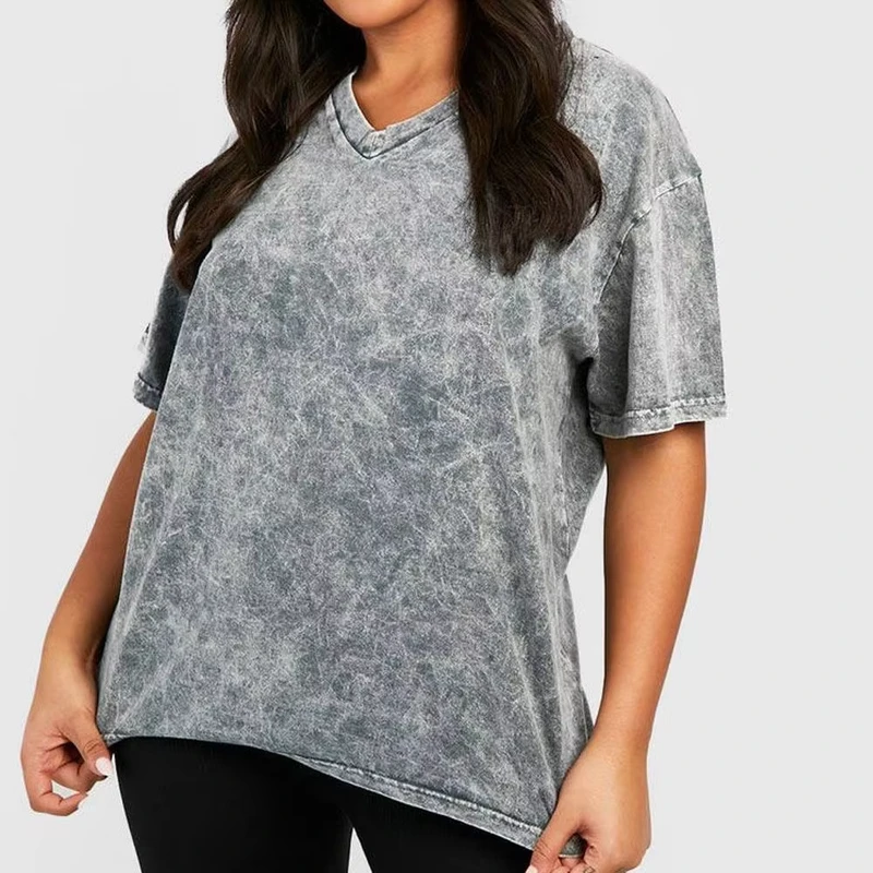 CHINEE-Womens-Gray-Mineral-Wash-Oversized-T-Shirt-Casual-Short-Sleeve-Vintage-Fashion-Tee