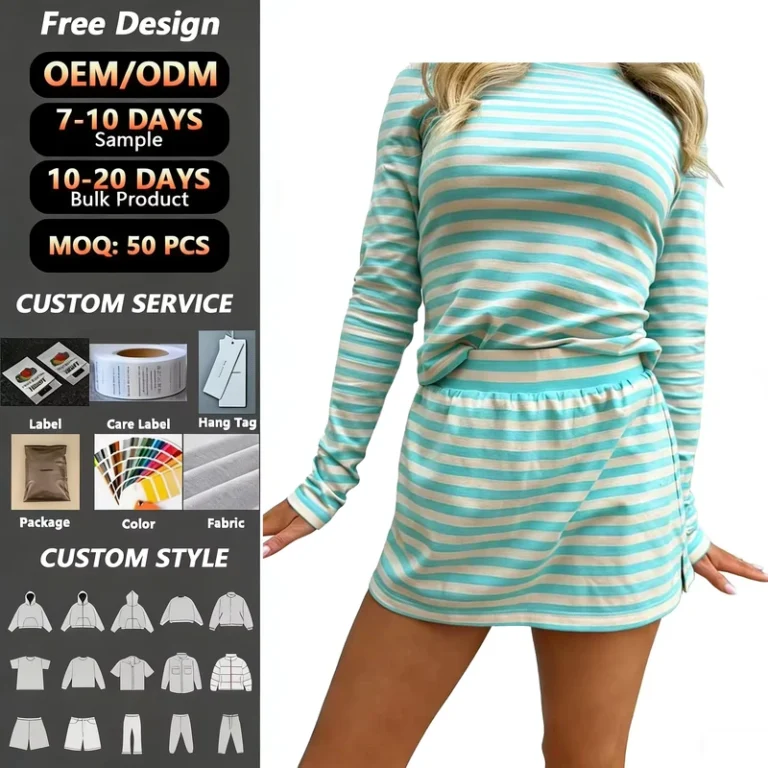 CHINEE-Womens-Long-Sleeves-Stripe-T-Shirts-100-Cotton-Casual-Summer-Sets