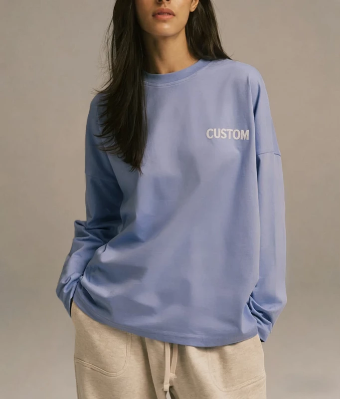 CHINEE-Womens-Oversize-Casual-100-cotton-T-Shirt-Long-Sleeve-Custom-Logo-Print-Custom-Sweatshirt-Tee-Blouse