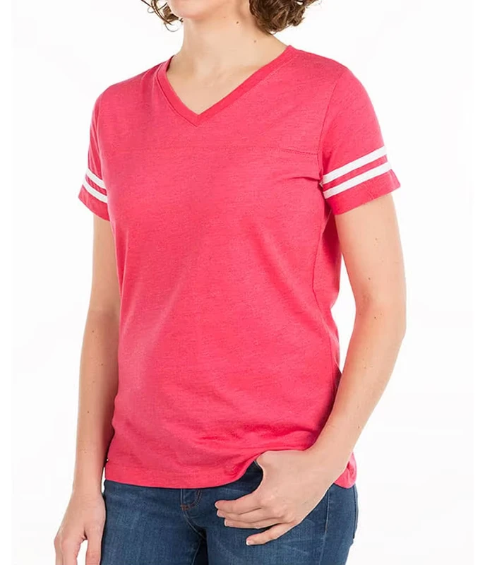 CHINEE-Womens-Plus-Size-Varsity-V-Neck-T-Shirt-Casual-Knitted-Cotton-Polyester-Custom-Print-Regular-Short-Sleeve