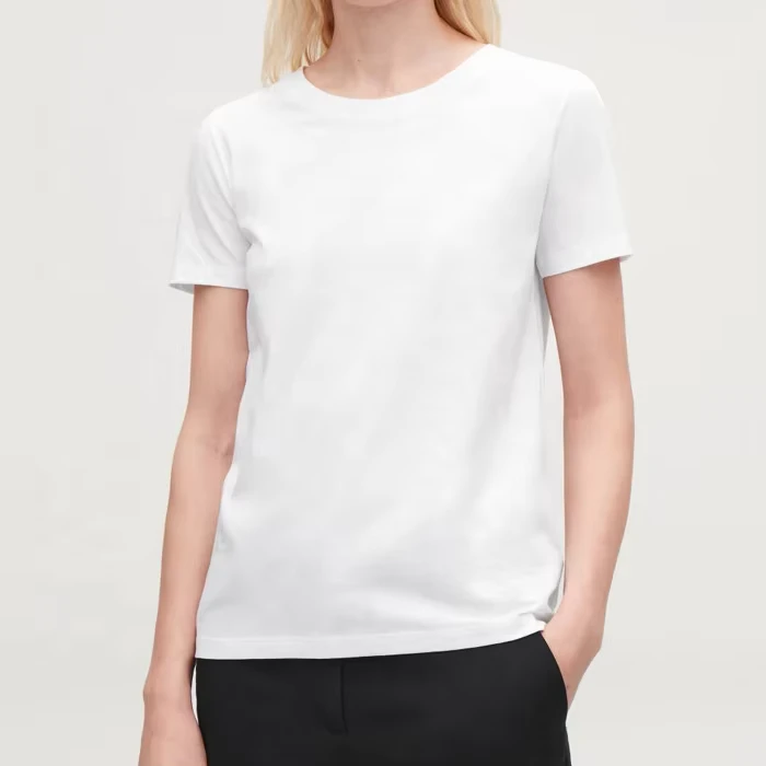 CHINEE-Womens-Streetwear-T-Shirt-Factory-Direct-O-Neck-Custom-Logo-Printing-100-Cotton-Breathable-Quick-Dry-White-Slim-Spring-Summer