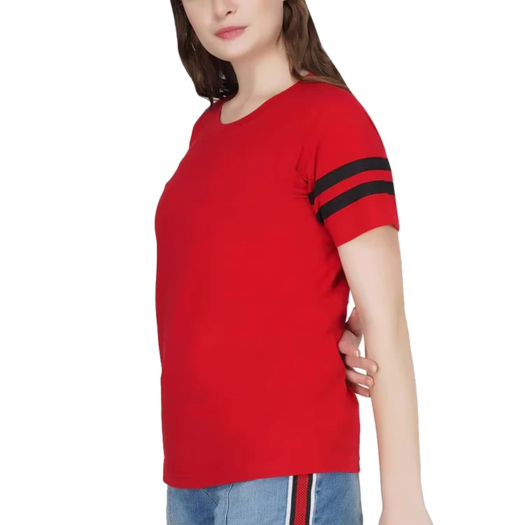 CHINEE-Womens-Summer-Casual-Crew-Neck-Short-Sleeve-100-Cotton-Breathable-Anti-Wrinkle-Eco-Friendly-Customizable-T-shirt