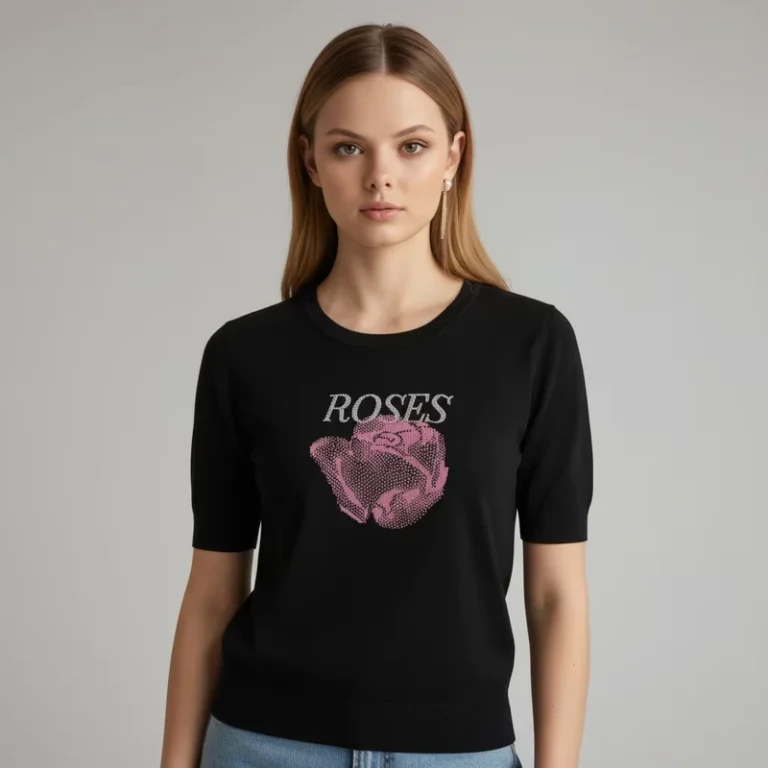 CHINEE-Womens-Summer-Fashion-Casual-Short-Sleeve-T-shirts-Breathable-Jersey-Viscose-Cotton-180g-Heart-Print-Anti-Pilling-Digital