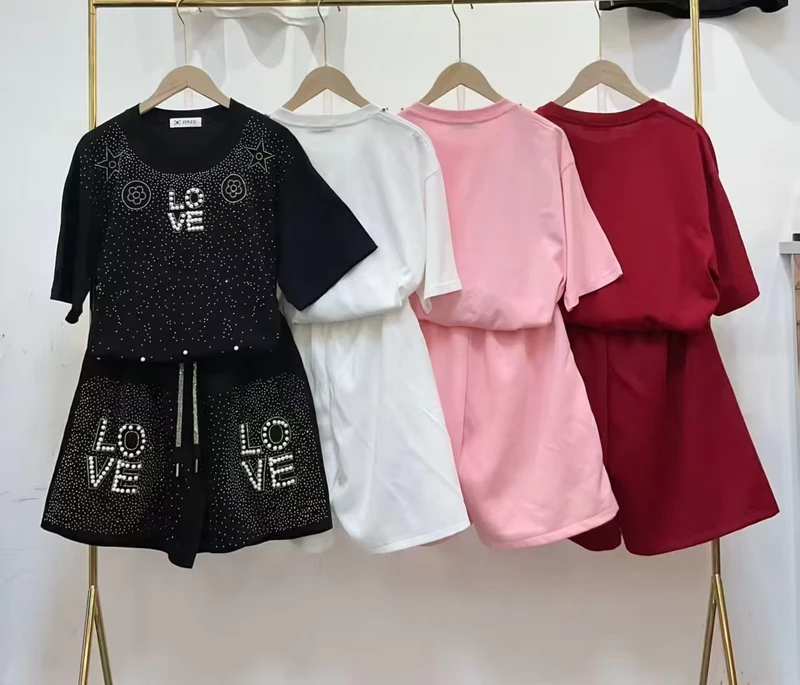CHINEE-Womens-T-shirt-Set-of-Spandex-cotton-Short-sleeved-Breathable-Printed-Loose-Suitable-for-Summer