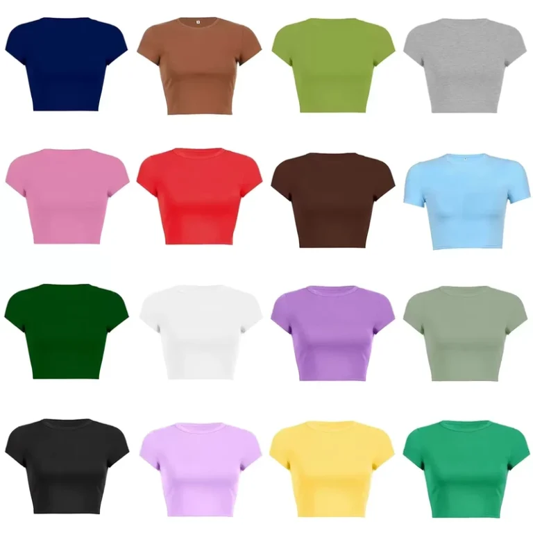 CHINEE-Womens-T-shirts-Tee-Top-Square-Collar-Crop-Tops-Solid-Color-Short-Sleeve-T-Shirt-for-Women