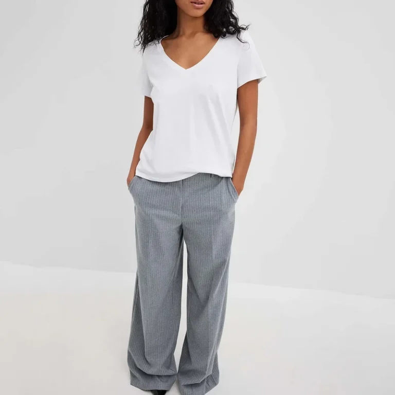 CHINEE-Womens-V-Neck-Short-Length-T-shirt-100-Cotton-Loose-Fit-Casual-Top-Streetwear-Fashion-Blank-Custom-Logo-OEM-Factory