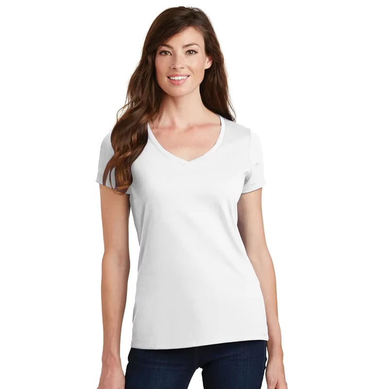 CHINEE-Womens-V-Neck-T-Shirt-Short-Sleeve-Knitted-100-Cotton-Casual-Regular-Fit-Summer-Breathable-Quick-Dry