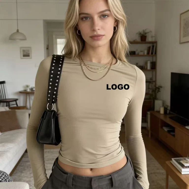 CHINEE-Womens-casual-long-sleeved-T-shirt-spring-and-autumn-solid-color-fitted-pullover-womens-street-style-base-layer-top