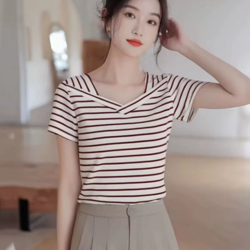 CHINEE-ZZH-YF2471-New-womens-casual-short-sleeved-T-shirt-loose-and-versatile-fashionable-top