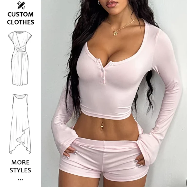 CHINEE-summer-casual-long-sleeve-shorts-and-t-shirt-set-2-piece-set-women