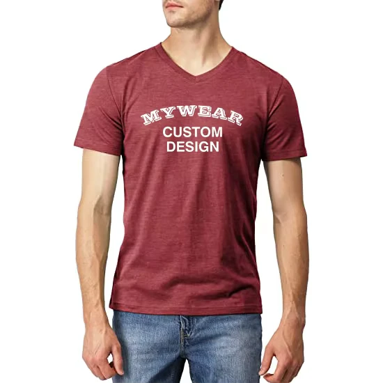 CHINEE-v-Neck-t-Shirts-Men-Custom-Printing-Design-Cotton-Polyester-Supplier