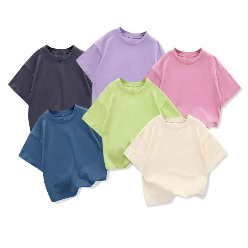 1-Pcs-Custom-Tag-175g-GSM-High-Quality-100-Cotton-Oversize-Unisex-Kids-Boys-Girls-T-Shirts