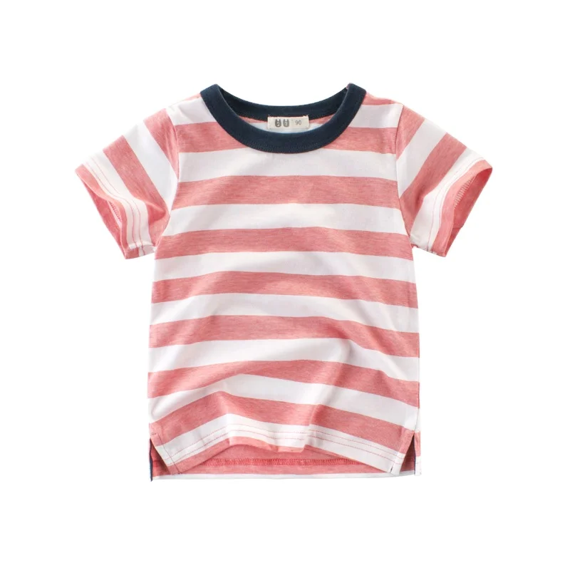 1-To-10-Years-Boys-Stripe-Cotton-Short-Sleeve-T-Shirts