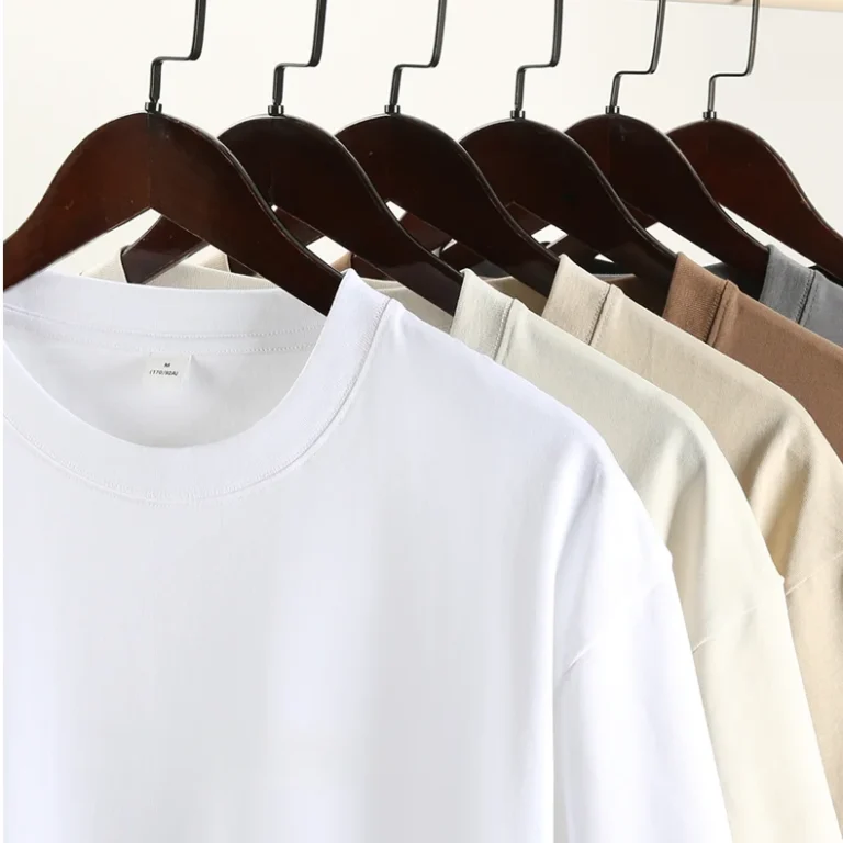 100-Cotton-230g-Womens-Oversized-Drop-Shoulder-Short-Sleeve-T-Shirt-Breathable-Print-Solid-Color
