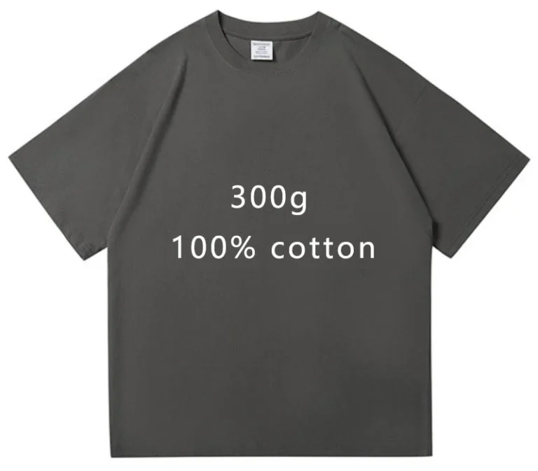 100-Cotton-300g-Heavyweight-Solid-Crew-Neck-Short-Sleeve-T-Shirt-Unisex-Oversized-Eco-Friendly-Breathable-Plus-Size-Mens